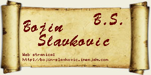 Bojin Slavković vizit kartica